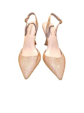 jeffrey campbell go getter satin slingback dress sandals Jeffrey Campbell Go-Getter Women Heels 7.5 / Champagne Satin